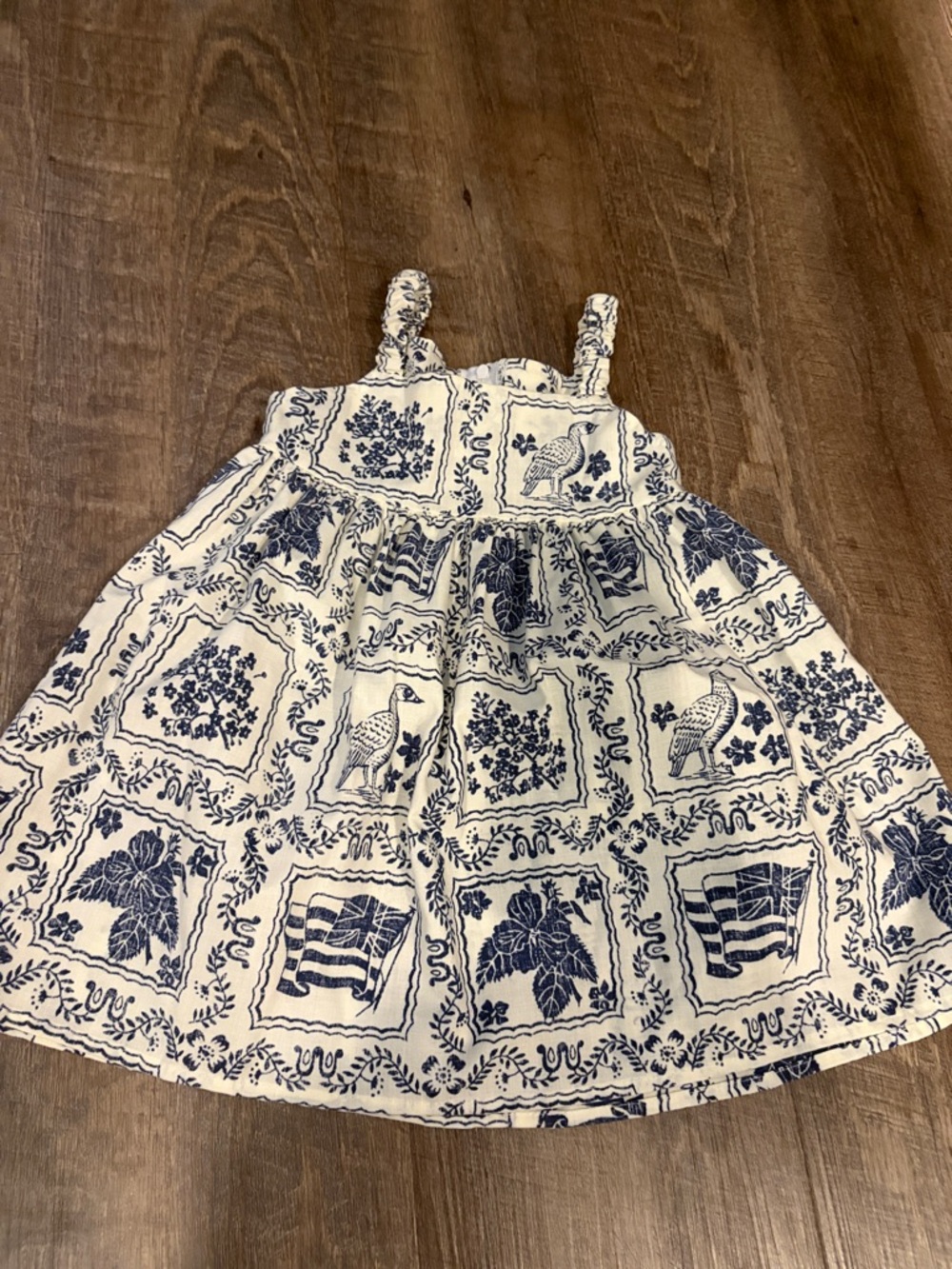 REYN SPOONER- Navy and Cream Printed Sundress size 2T